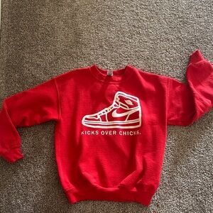 Gildan Red Kids Sweatshirt with Sneaker Design